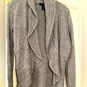 White House black market cardigan. Color and s silver gray with sparking thread